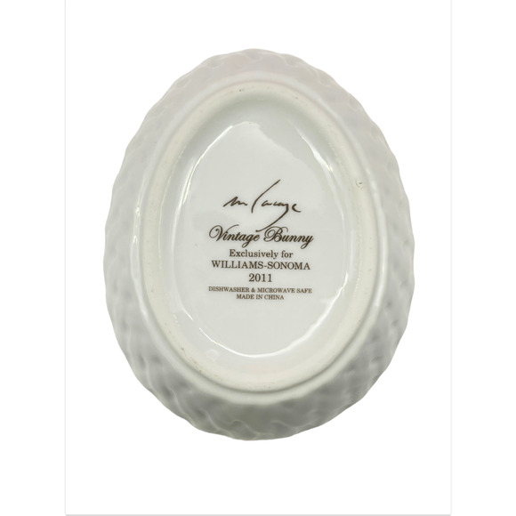 Williams Sonoma 2011 Bunny Ramekin Easter Egg Shape Dessert Bowl Replacement - Picture 2 of 5
